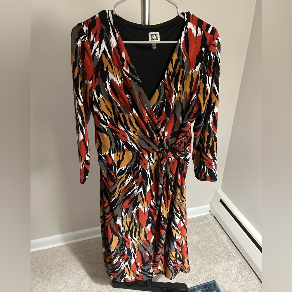 Orange black and white Anne Klein dress size 12